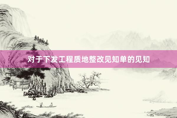 对于下发工程质地整改见知单的见知