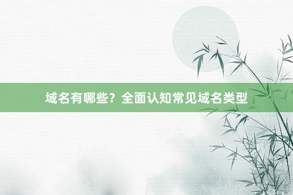 域名有哪些？全面认知常见域名类型